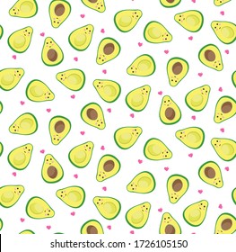 ilustración vectorial de fondo de aguacate sin fisuras. 