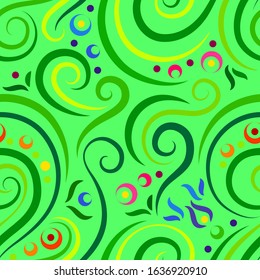 Vector illustration. Seamless background with abstract plants. EPS 8