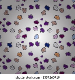 Vector illustration. Seamless background of big and small hearts with swirls in white, neutral and purple colors.