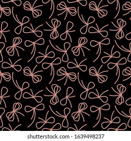 Vector illustration seamless background bows their ropes country style