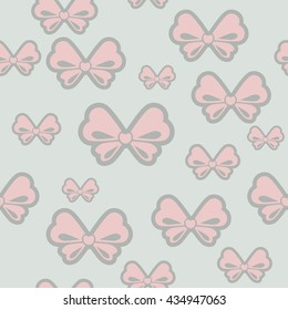 Vector illustration of the seamless background with bows