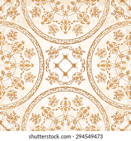 Vector illustration. Seamless background with bright, contrasting repeated elements