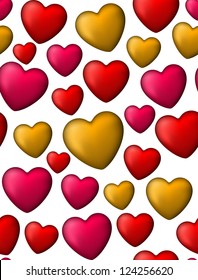Vector illustration of seamless background. Contains of colorful bubble hearts. eps 10.