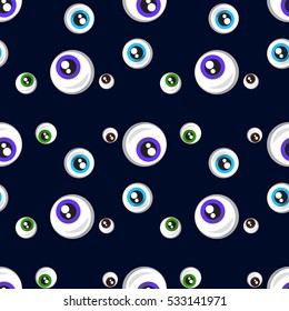 Vector illustration of the seamless background with eyes.