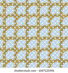 Vector illustration. Seamless background floral pattern. Abstract flowers in gray, blue and orange colors.