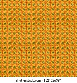 Vector illustration. Seamless background floral pattern. Abstract flowers in yellow, orange and brown colors.