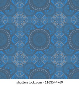 Vector illustration. Seamless background floral pattern. Abstract flowers in black, orange and red colors.