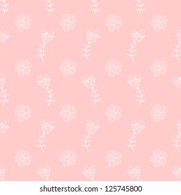 Vector illustration seamless background with flowers.