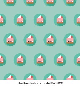 Vector illustration. Seamless background. Icons on background.