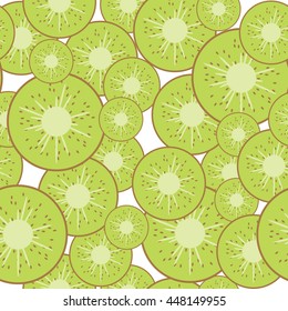 Vector Illustration of the seamless background with kiwi.