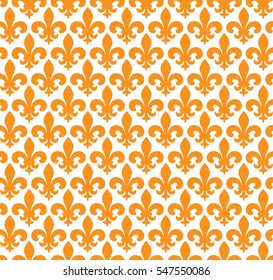 Vector illustration seamless background with lily (fleur de lis)