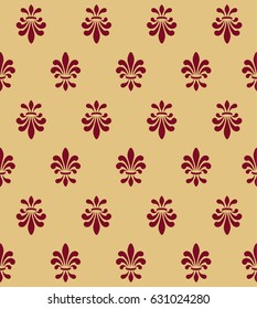 Vector illustration seamless background with lily (fleur de lis) for print fabric or poster