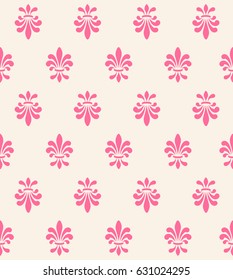 Vector illustration seamless background with lily (fleur de lis) for print fabric or poster
