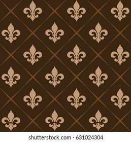 Vector illustration seamless background with lily (fleur de lis) for print fabric or poster