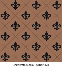 Vector illustration seamless background with lily (fleur de lis) for print fabric or poster