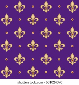 Vector illustration seamless background with lily (fleur de lis) for print fabric or poster