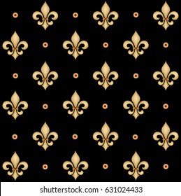 Vector illustration seamless background with lily (fleur de lis) for print fabric or poster