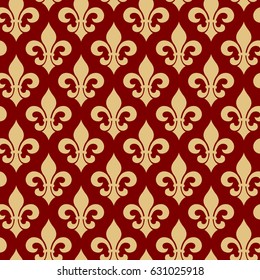 Vector illustration seamless background with lily (fleur de lis) for print fabric or poster