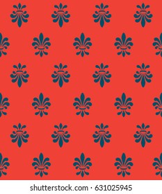 Vector illustration seamless background with lily (fleur de lis) for print fabric or poster
