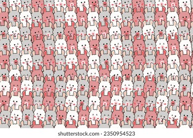 Vector illustration of a seamless background with many alpacas, without geometric joins.