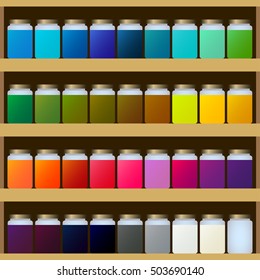 Vector Illustration Seamless Background Paint Jar