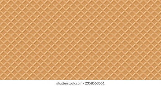 Vector illustration Seamless background pattern texture wafer waffle. Ice cream cone vector texture.