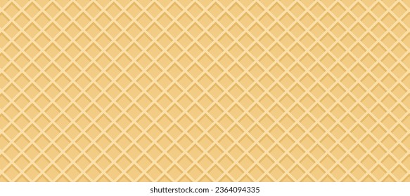 Vector illustration Seamless background pattern texture wafer waffle. Ice cream cone vector texture.