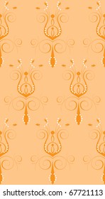 Vector Illustration of seamless background. Peach Orange Abstract Flower