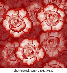 Vector illustration of a seamless background of red flowers roses, carnations with flower print pattern