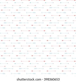Vector illustration of a seamless background with simple boho style arrows for your arts and design