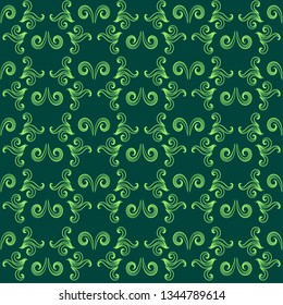 Vector illustration seamless background of swirling ornament for packaging design and printing on fabric