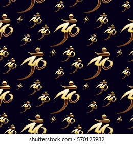 Vector illustration of the seamless background with symbol Om.