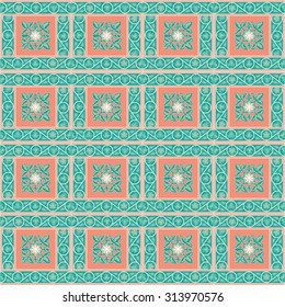 Vector illustration of the seamless background with vintage pattern.