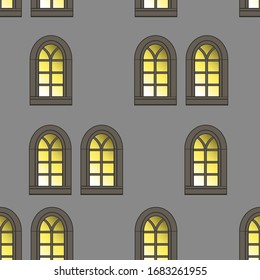 Vector illustration of a seamless background of a window arch