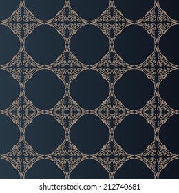 Vector illustration of seamless baroque background in vintage style