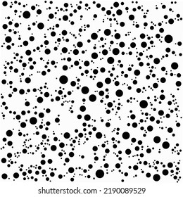 Vector illustration of seamless black dot pattern with different size shape effect rounded spots isolated on white background. for gift wrapping, invitation paper, greeting card, fabric textile