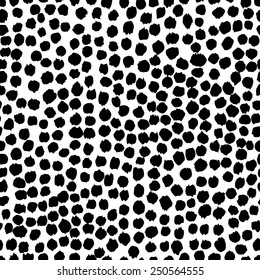 vector illustration of seamless black and white irrregular dots pattern 