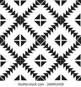 Vector illustration of seamless black an white geometric pattern