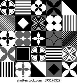 Vector Illustration, Seamless Black and White Ornamental Pattern
