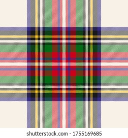 vector illustration of seamless blue and white tartan background