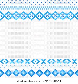 vector illustration of a seamless blue and white knitted background