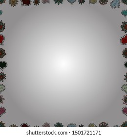 Vector illustration. Seamless. Border design is pattern in doodles art style. Decorative vintage frames and borders. Illustration in white, gray and neutral colors. Decoration pattern style.
