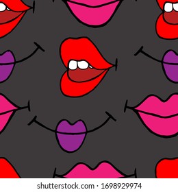 Vector illustration. Seamless bright abstract smile pattern.