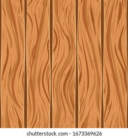 Vector illustration seamless brown wooden floor texture plank background. Abstract simple wood surface vertical panels pattern board wall. Beige color vintage tone of veneer backdrop for design.