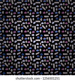 Vector illustration. Seamless business pattern. Bitcoin revenue illustration. Bitcoin growth concept. On black, white and blue colored background.