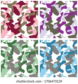 Vector illustration of seamless camouflage pattern 
