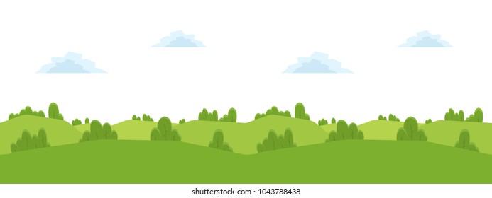 Vector illustration: Seamless cartoon landscape for game design. Horizontal  background