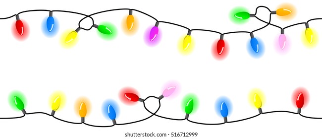 vector illustration of seamless chains of lights