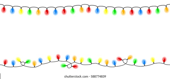 vector illustration of seamless chains of lights