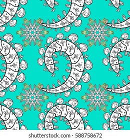Vector illustration. Seamless classic vector white pattern. Seamless pattern on blue background with white elements. Traditional orient ornament. Classic vintage background.